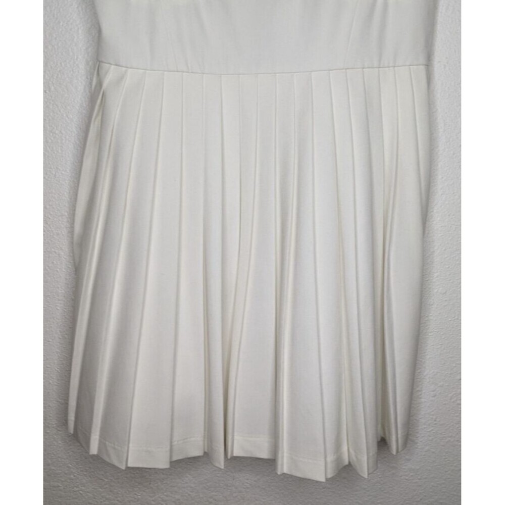 NEW~TRIXXI Cream Sleeveless Pleated Mini Dress Party Beachy Vacation M $56 - Picture 4 of 12